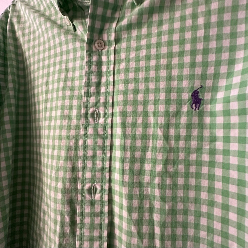 Ralph Lauren Green Checked Men's Button-Down Shirt Size Large - Picture 3 of 10